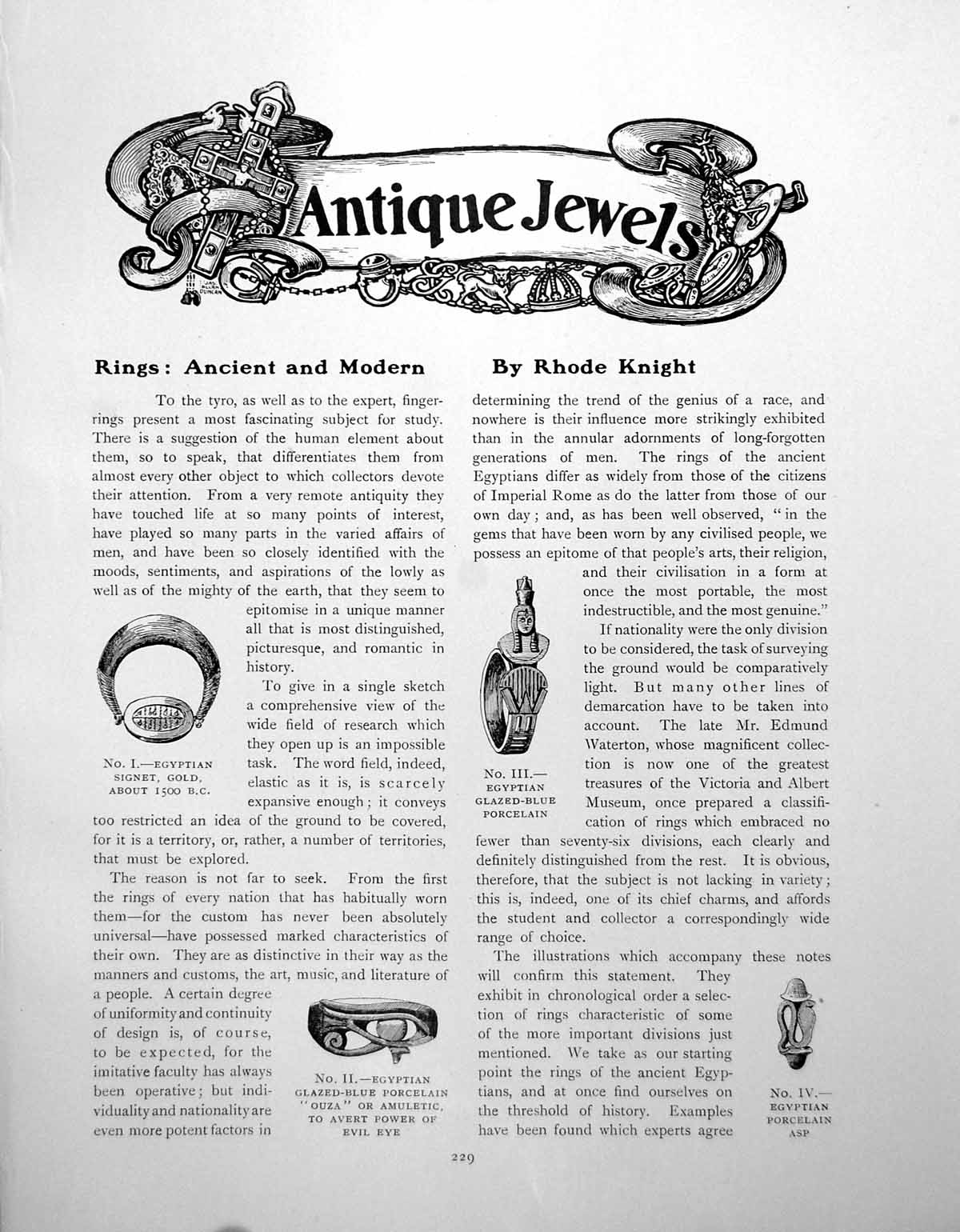 Old Rings Ancient And Modern Egyptian Signet Papal RingPages 1911