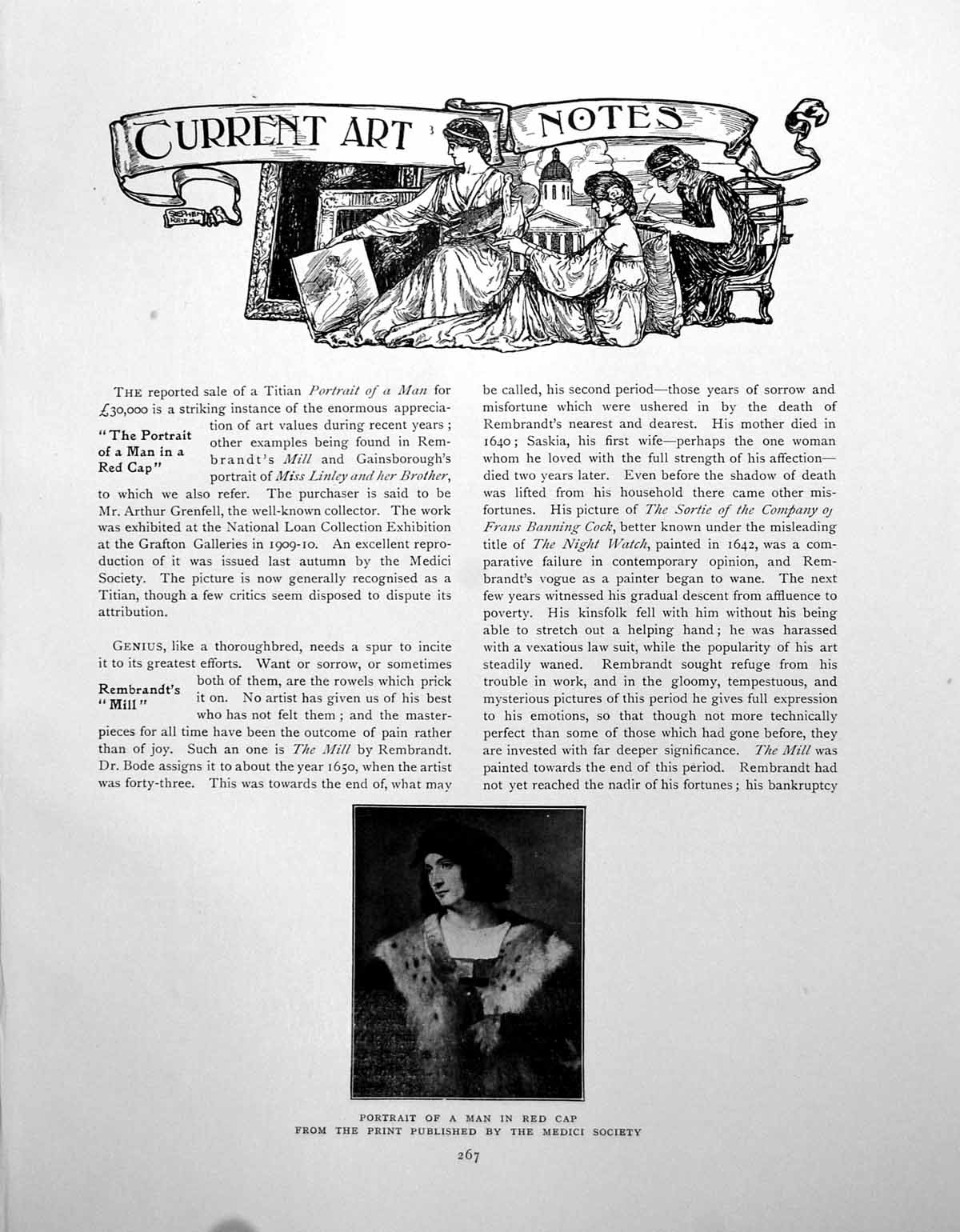 Old Art Notes Man Red Cap Miss Ea Linley Brother ThomasPages 1911