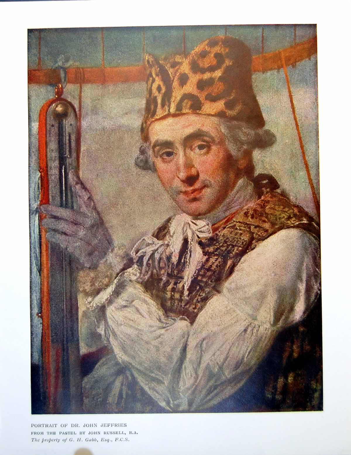 Antique Old Print Portrait Dr John Jeffries From The Pastel John Russell 1911