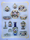 Antique Print Silicon China Scale Blue Teapot Vase Lidded Vessels Dish 1911