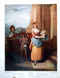 Antique Old Print Cries London Turnips And Carrots Ho Man Lady Donkey 1911 20th