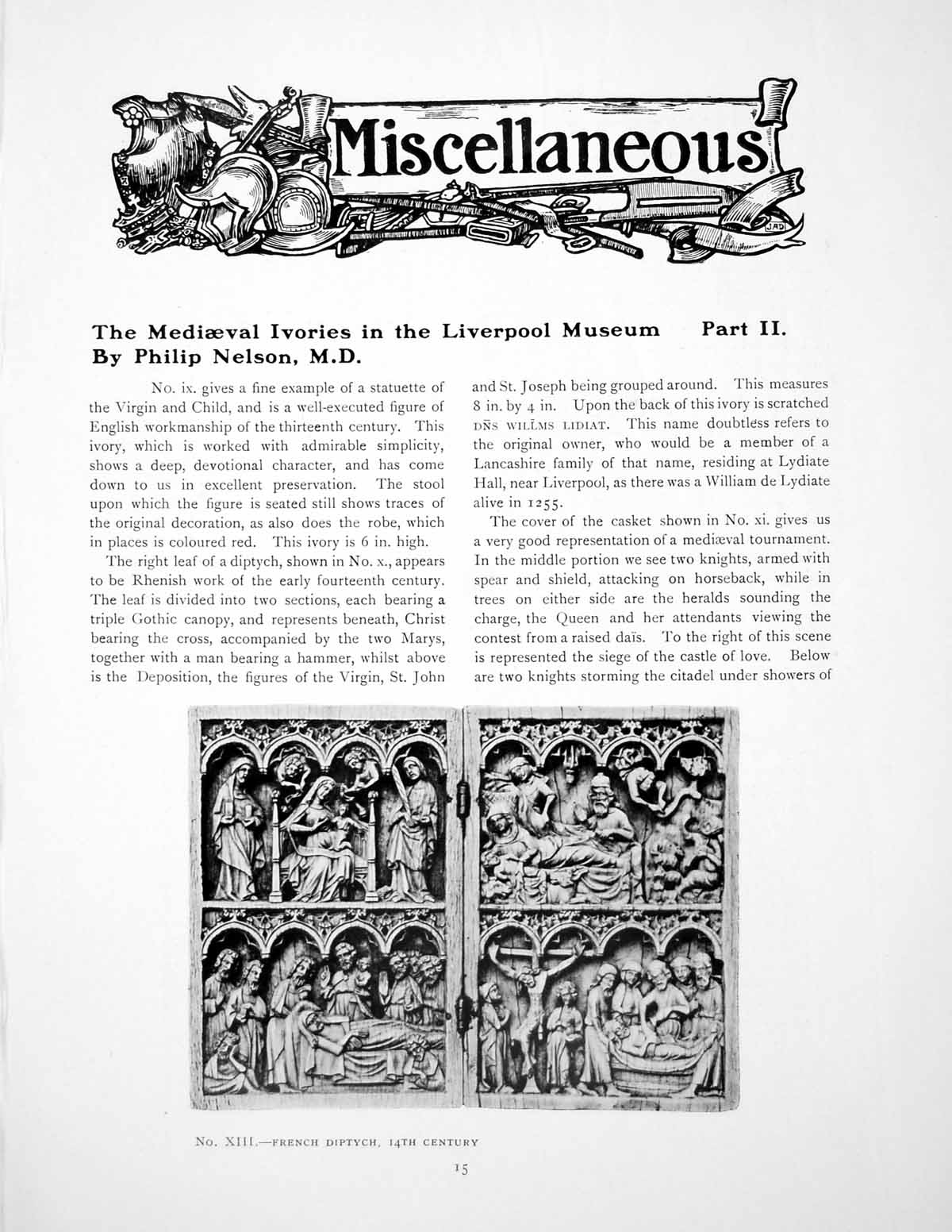 Old The Mediaeval Ivories In The Liverpool Museum Part IiPages 1911