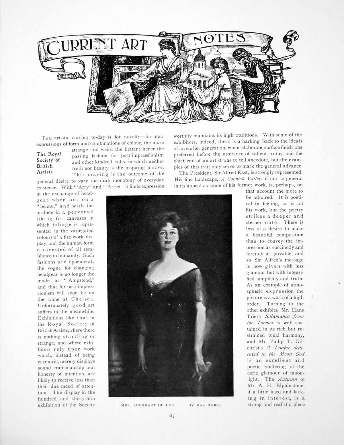 Antique Old Print Current Art Notes Mrs Lockhart Cornish ValleyPages 1911