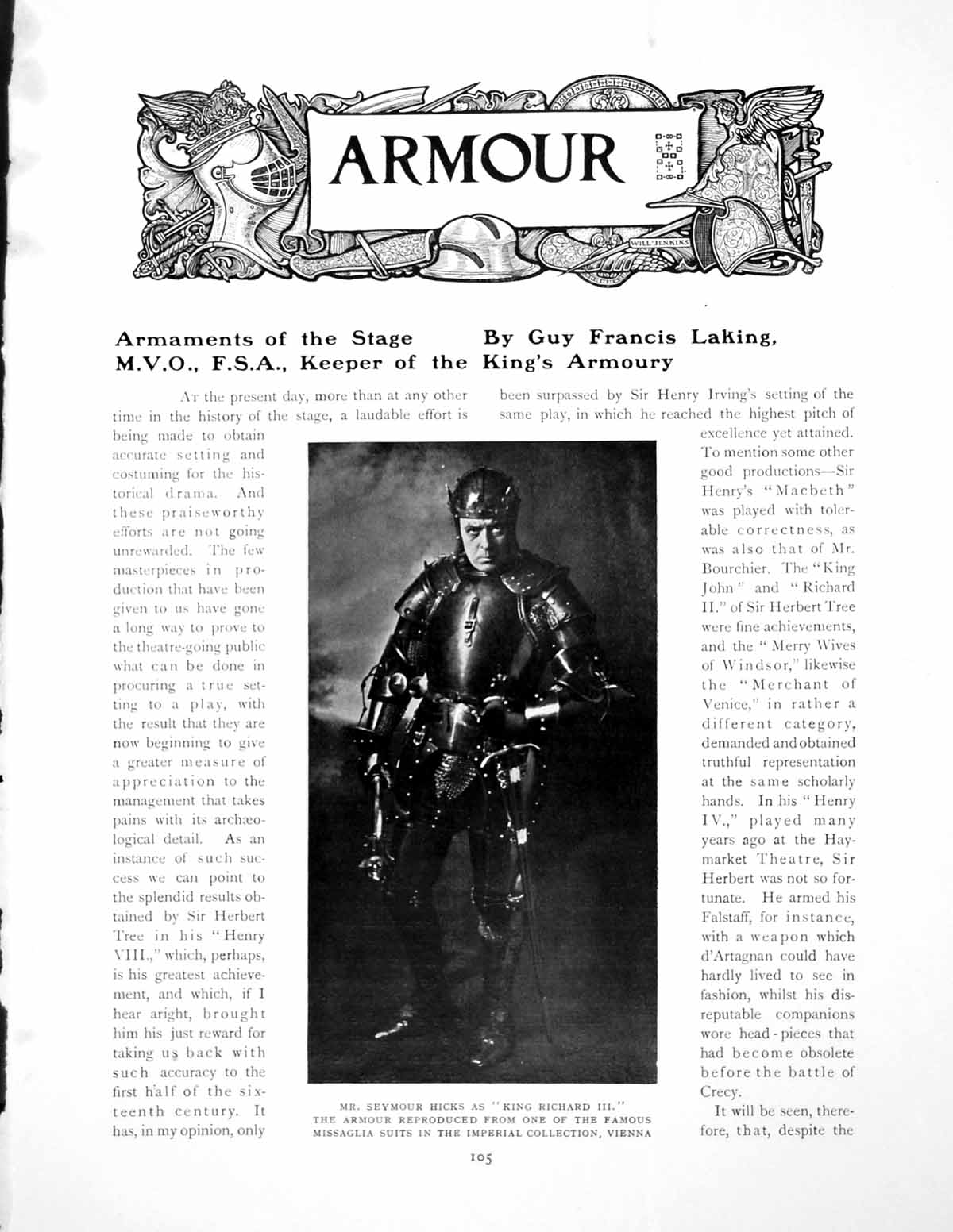 Old Print Armaments Stage Seymour Hicks As King Richard IiiPages 1911