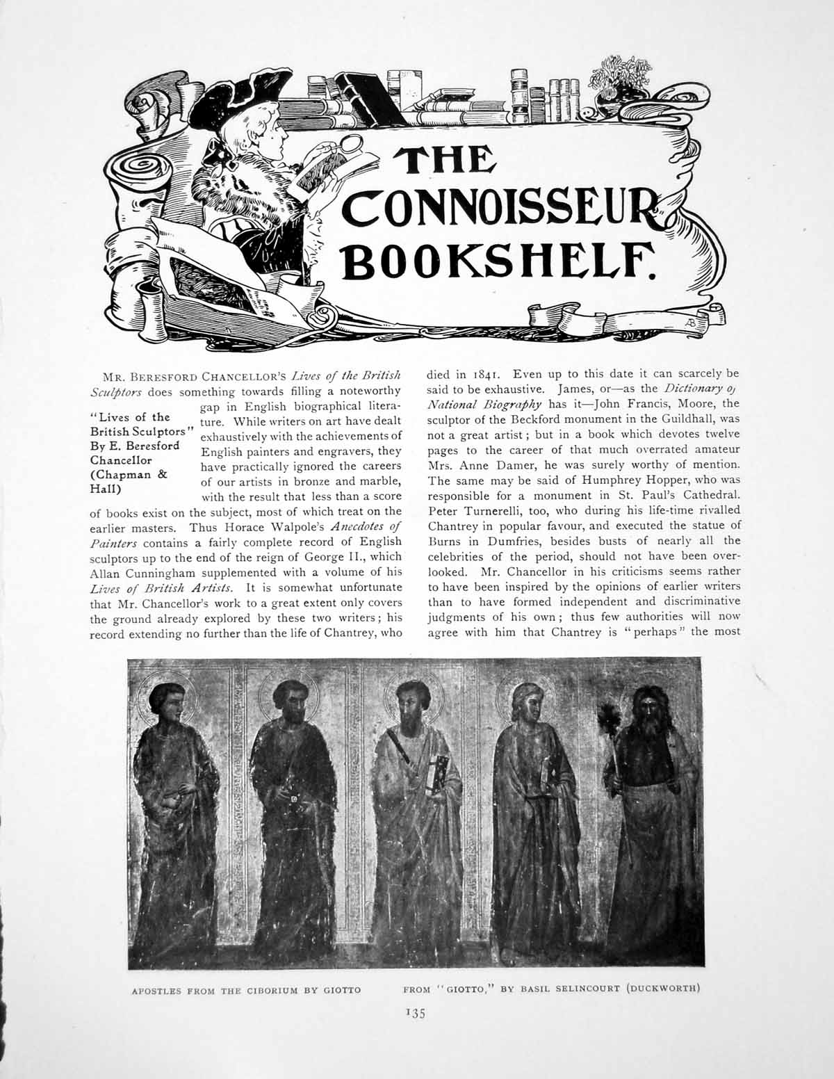 Old Print Bookshelf Apostles From Ciborium Giotto Mrs DamerPages 1911