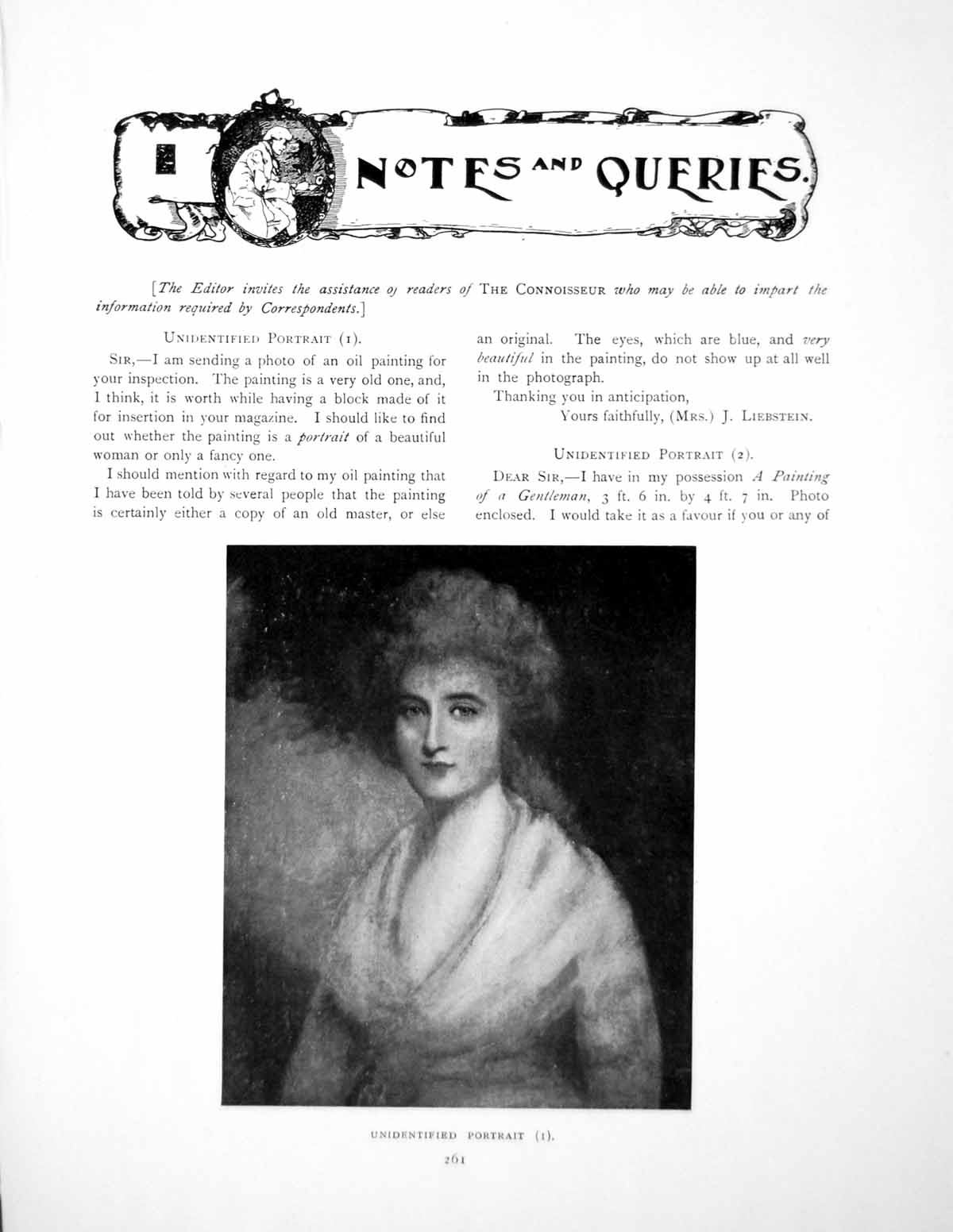 Antique Print Notes Queries Unidentified Portrait Oil PaintingPage 1911