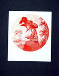 Old Antique Print The Musing Charmer Lady Widy Brimmed Hat Feathers 1911 20th