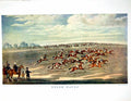 Old Antique Print Epsom Races Horses In Full Flight Crowd Watching 1911 20th