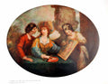 Antique Old Print A Group By Rev William Peters Three Ladies Painting 1911 20th