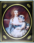 Original Old Antique Print Lady With Daughter On Her Knee Playing Flower 1911