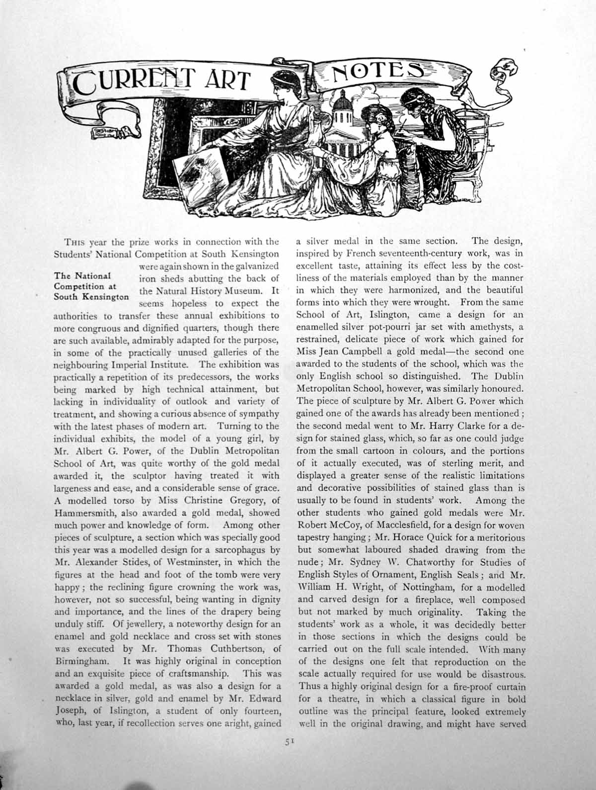Antique Print Art Notes Apse Window For St. George'S Cape TownPages 1911