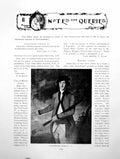 Antique Old Print Notes Queries Unidentified Portrait Man FriezePage 1911