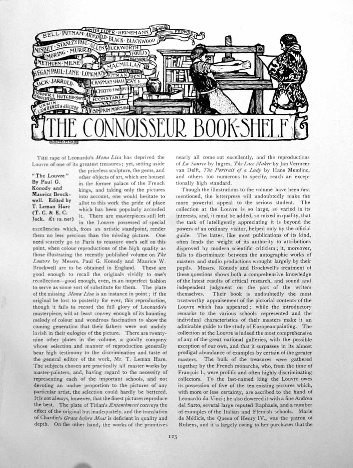 Antique Print Bookshelf Holbein'S Erasmus Memory Drawing FromPages 1911