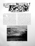 Old Print Art Notes Solitude A East Silvery Night Man SeatedPages 1911