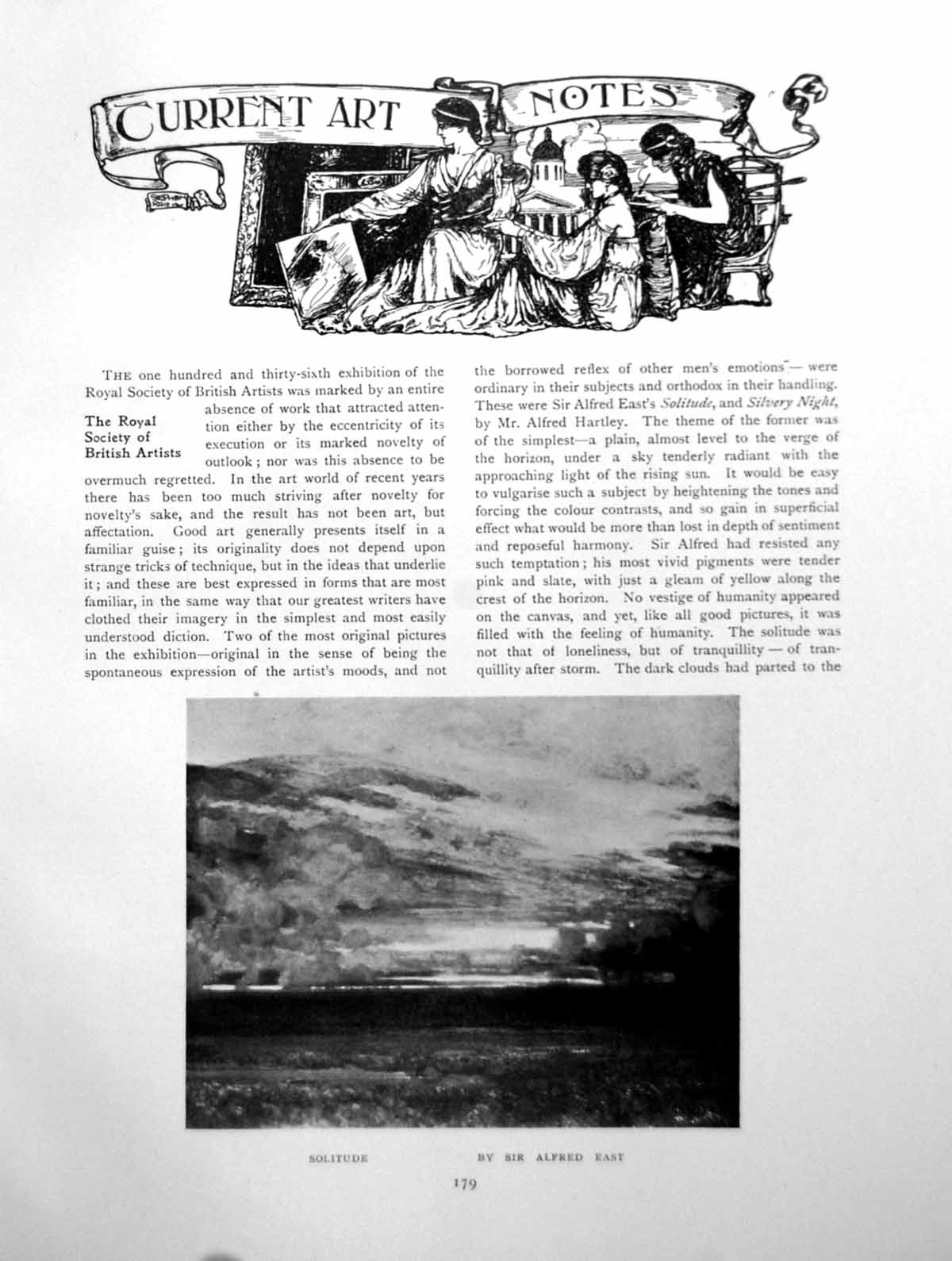 Old Print Art Notes Solitude A East Silvery Night Man SeatedPages 1911