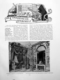 Antique Old Print Bookshelf Napoleon'S Bedroom At FontainebleuPages 1911