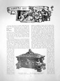 Old Antique Print Carved Wood Coffret Alice Lilian HitchcockPages 1912