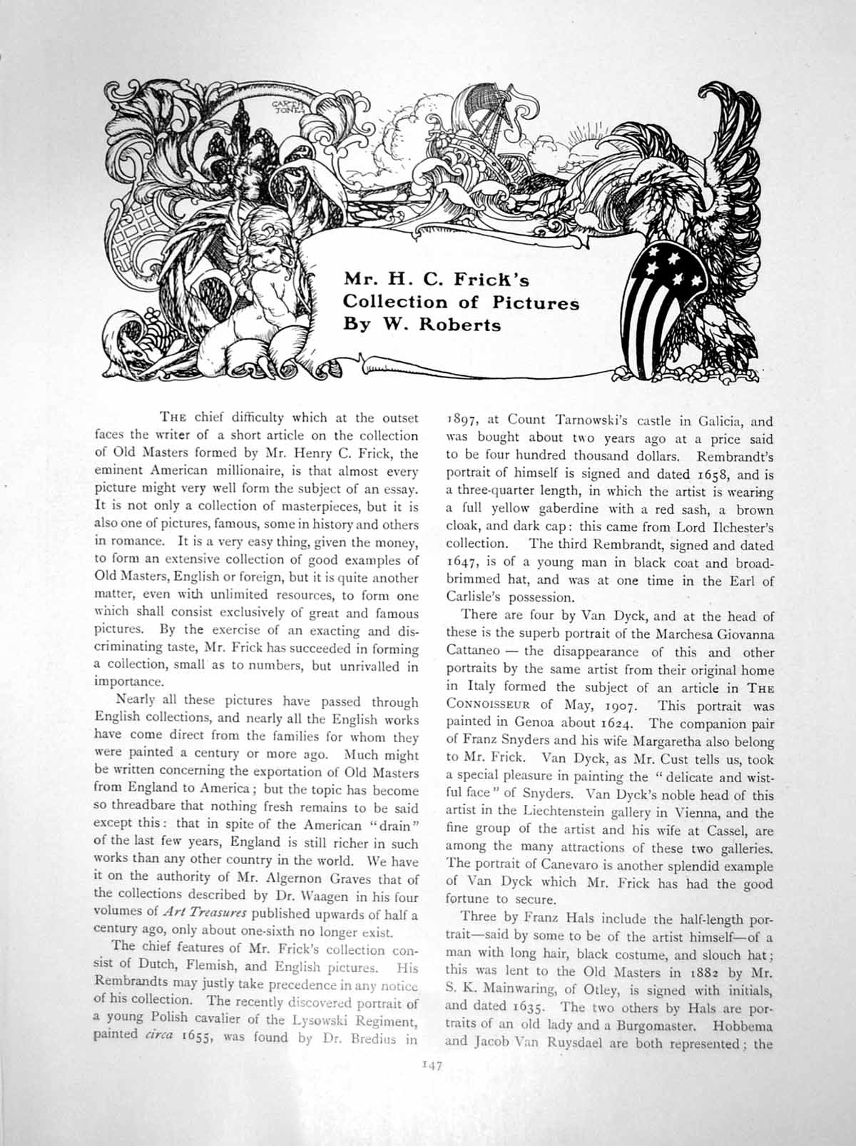Old Mr H.C. Frick'S Collection Pictures Rembrandt VelasquezPages 1920
