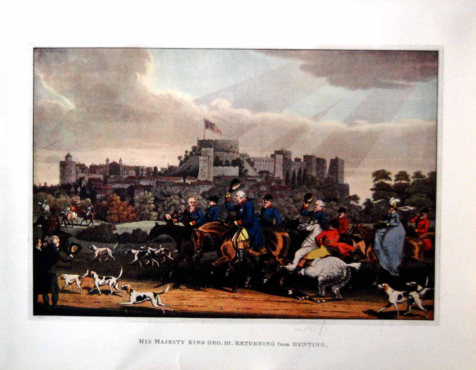 Old Print His Majesty King George Iii Returning From Hunting Hounds 1912 20th