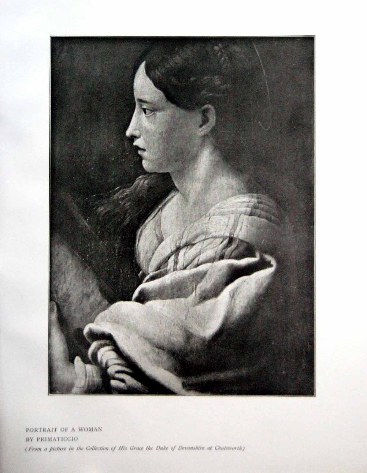 Antique Print Portrait A Woman Primaticcio Collection Duke Devonshire 1912 20th