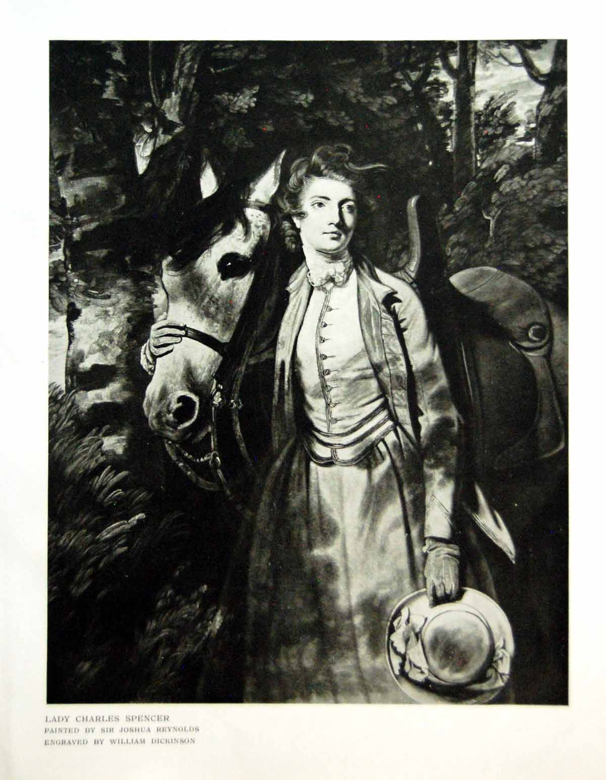 Old Antique Print Lady Charles Spencer By Sir Joshua Reyns Engraved 1912 20th