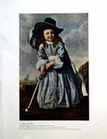 Antique Old Print A Girl Golfer From Picture A Cuyp Long Blue Dress Hat 1912