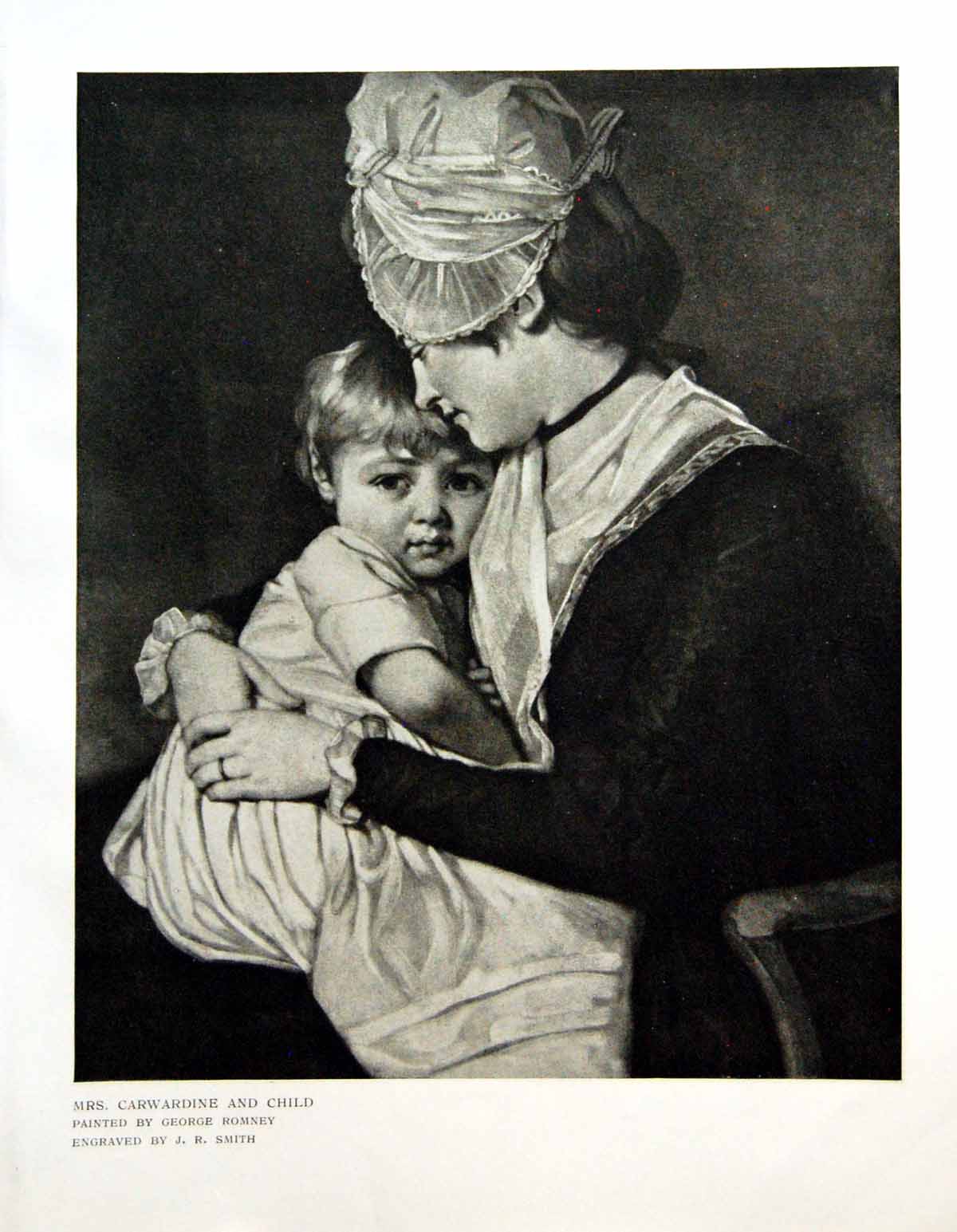 Antique Print Mrs Carwardine And Child Painted George Romney Engraved 1912 20th
