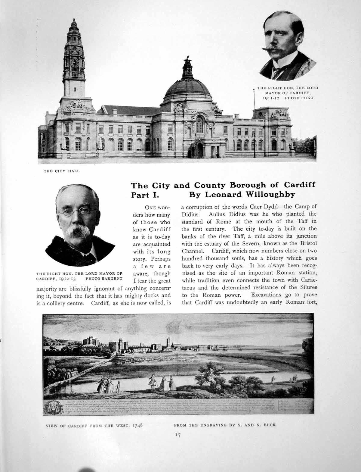 Old Print City And County Borough Cardiff Part I View From WPages 1913