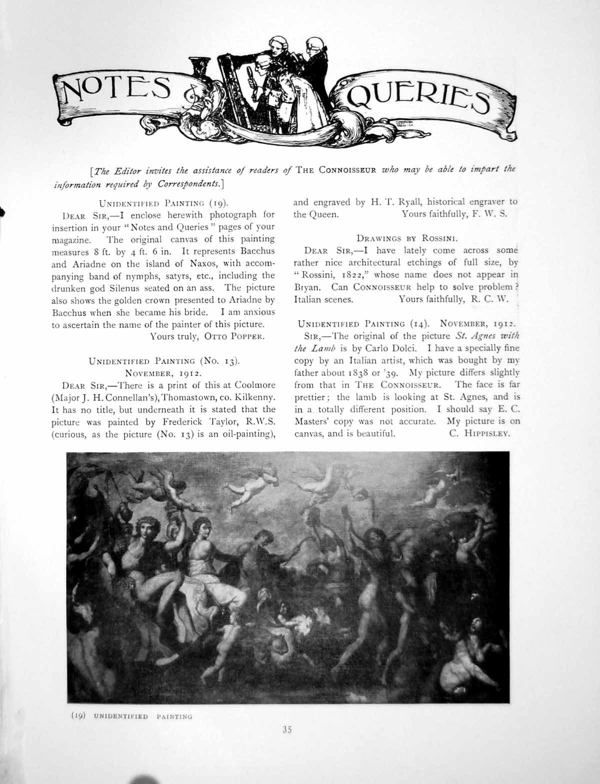 Antique Old Print Notes Queries Unidentified Paintings Men LadyPage 1913