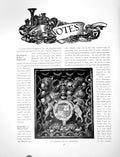 Antique Old Print Notes English Rolled Papaerwork Water ClockPages 1913