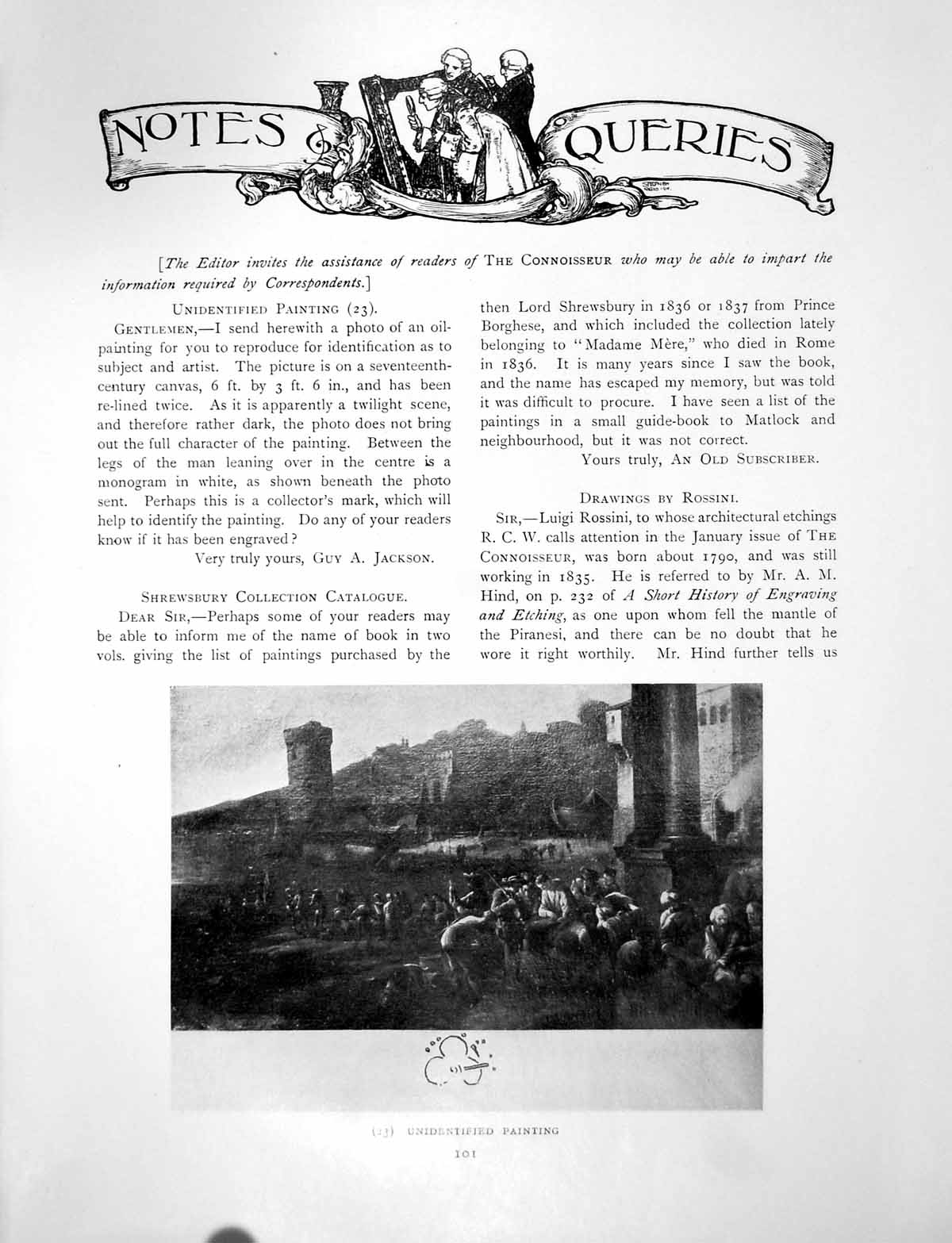 Old Print Notes Queries Unidentified Painting Fortress PeoplePage 1913