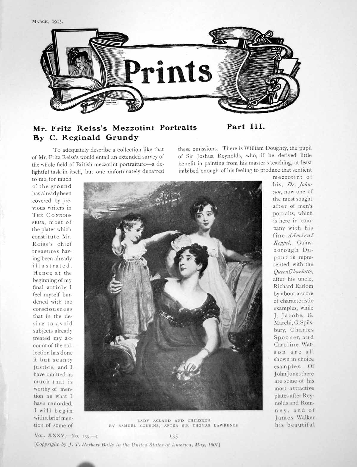 Antique Old Print Mr Fritz Reiss'S Mezzotint Portraits Part IiiPages 1913