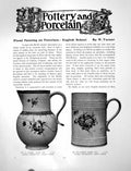 Antique Old Print Floral Painting On Porelain English School JugPages 1913