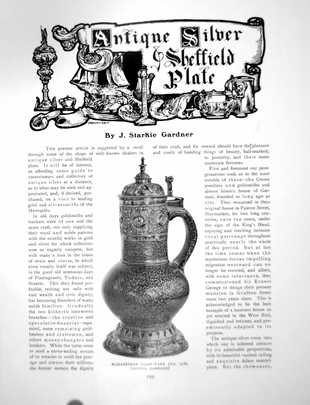 Old Antique Print Silver And Sheffield Plate Elizabethan JugPages 1913