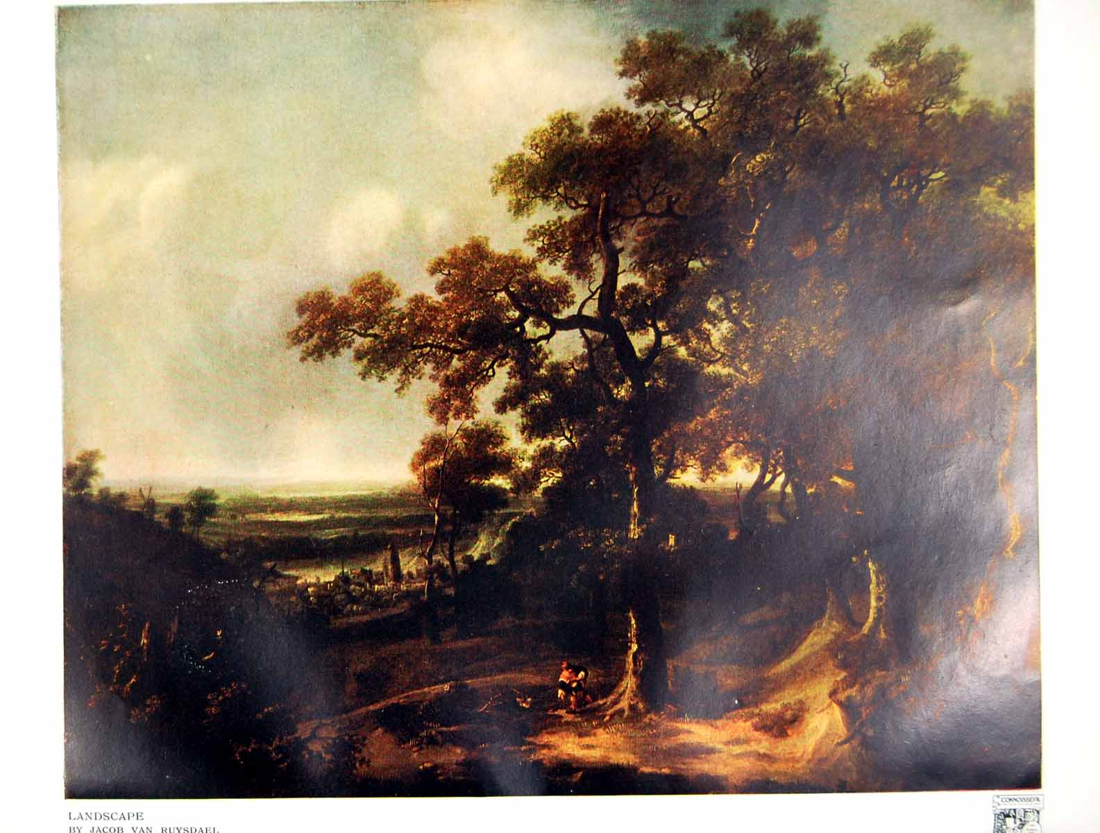 Antique Old Print Landscape Jacob Van Ruysdael Possession Dr T Fisher 1913 20th