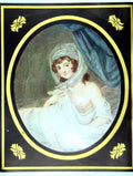 Antique Print Portrait Semi-Clad Lady In White Gauzy Fabric Blue Drape 1913