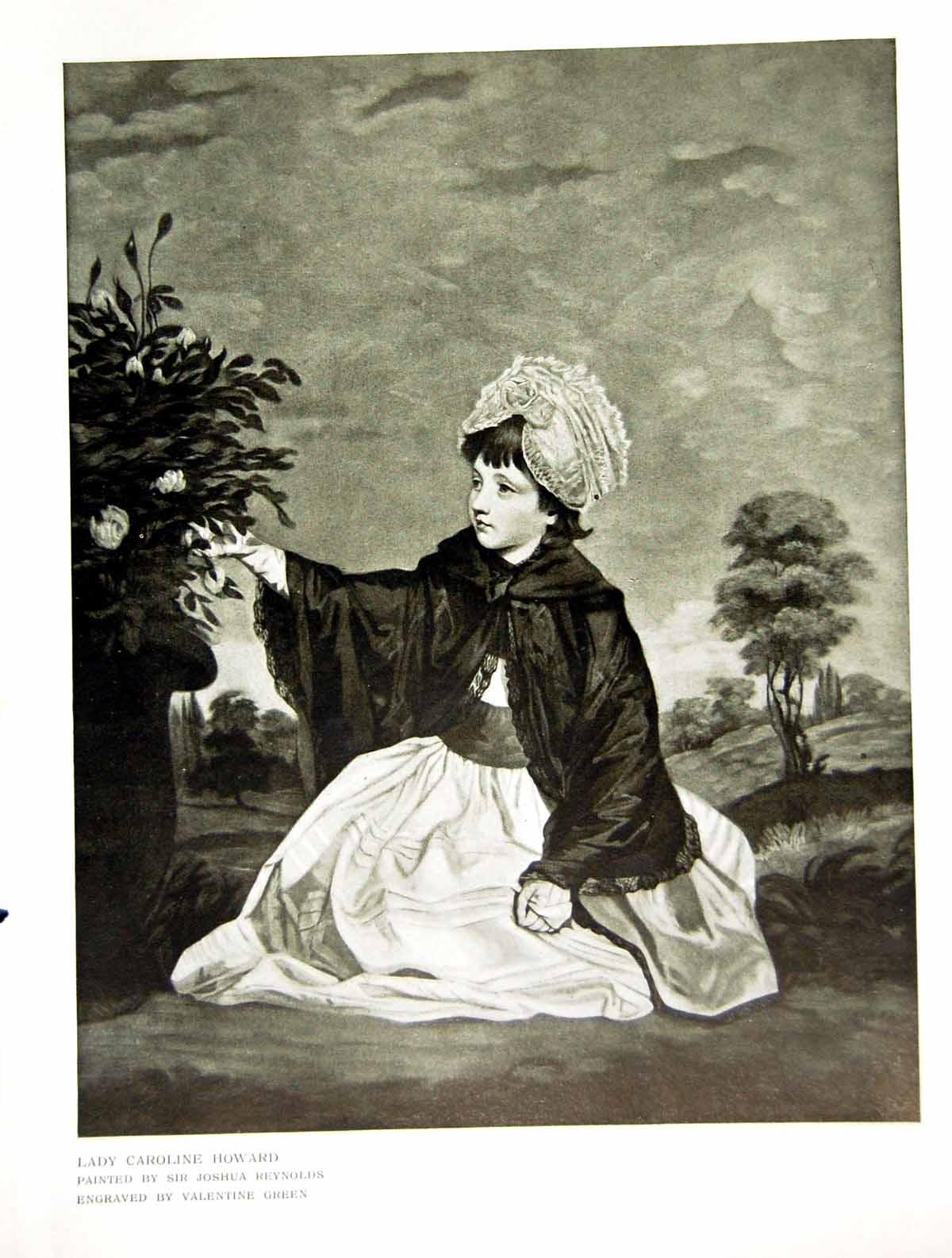 Old Antique Print Lady Caroline Howard Joshua Reyns Engraved V Green 1913 20th