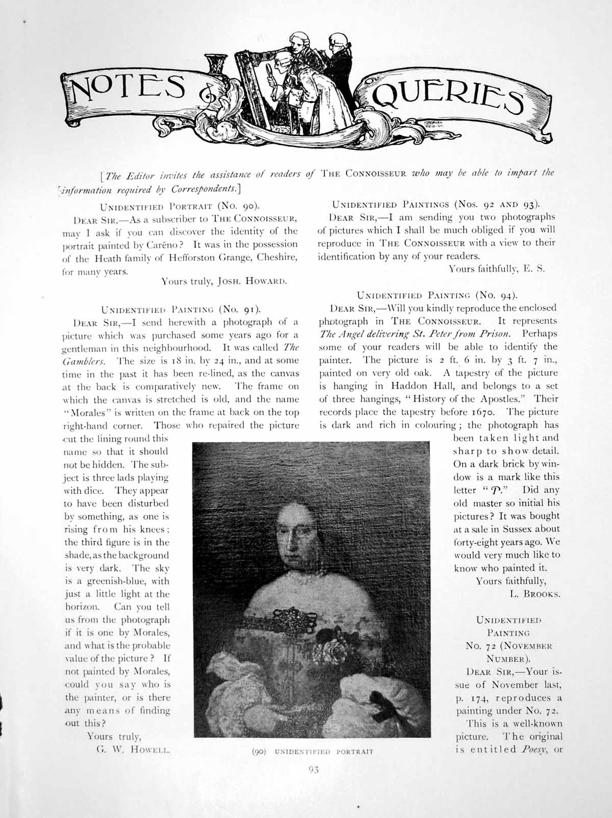 Antique Old Print Notes Queries Unidentified Portrait PaintingPages 1914