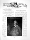 Antique Old Print Notes Queries Unidentified Portraits Man BoyPages 1914