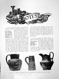 Antique Old Print Notes Jugs Brown Earthenware Manor PotteriesPages 1914