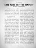 Antique Old Print Some Notes On The Tempest By Lillian GinnettPages 1914