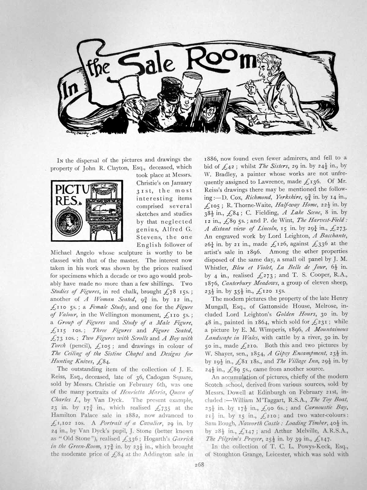 Original Old Antique Print Sale Room Pictures Prices BooksPages 1914