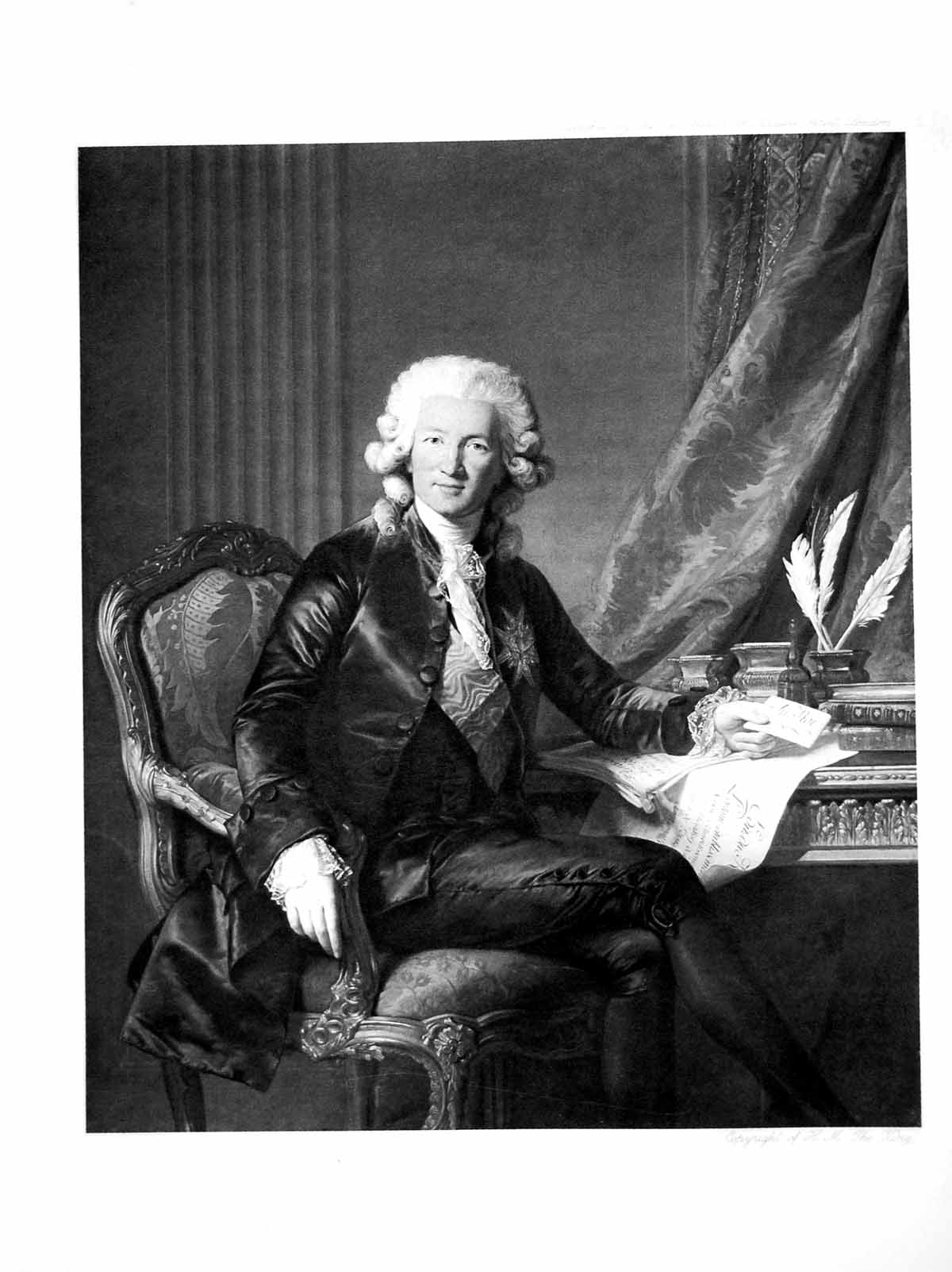 Original Old Antique Print Portrait M Charles Alexandre De Calonne 1914 20th