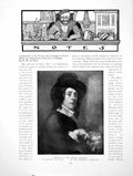 Antique Print Notes Portrait Painter Ryckaert Rembrandt PotterPages 1914