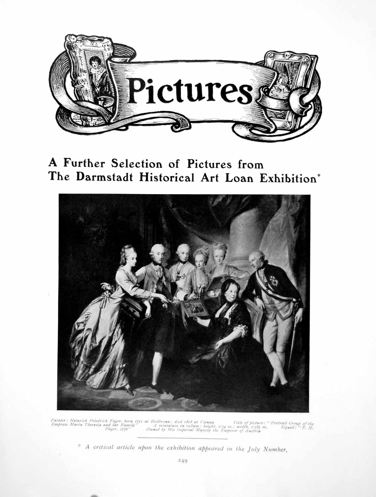Old Print Darmstadt Historical Art Loan Exhibition PicturesPages 1914