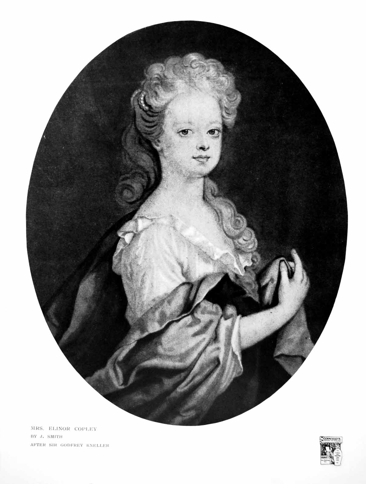 Antique Old Print Mrs Elinor Copley By J Smith After Sir Godfrey Kneller 1914