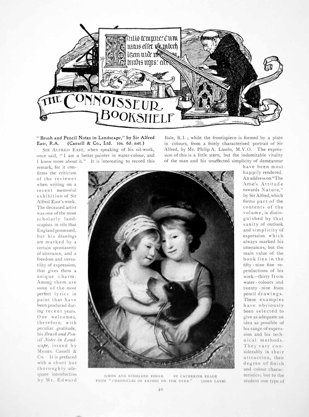 Old Print Bookshelf Reade Simon Ethelred Yorke Spoons ChairPages 1911