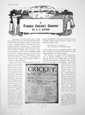 Antique Old Print A Famous Cricket Ground Bill 1816 Lord'S NewPages 1914