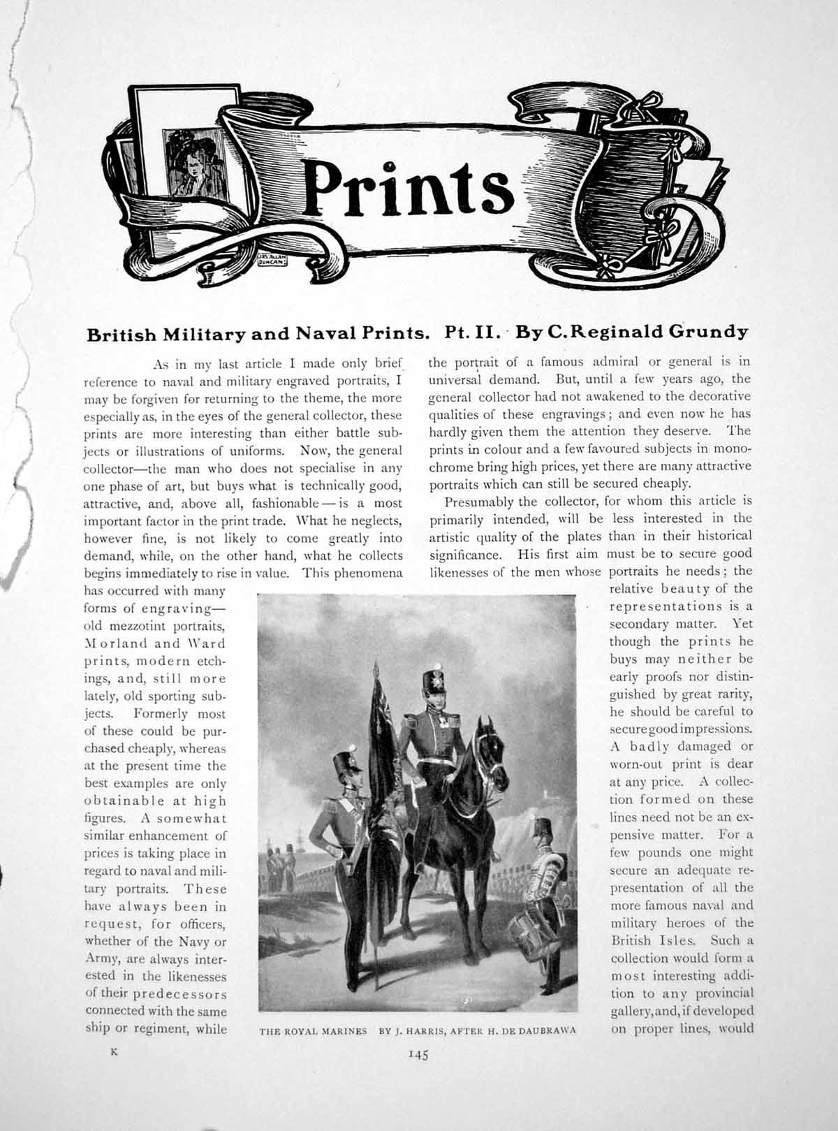 Antique Old Print British Military & Naval Part Ii Royal MarinesPages 1914