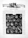 Antique Old Print Unidentified Painting Notes Queries PortraitsPages 1914
